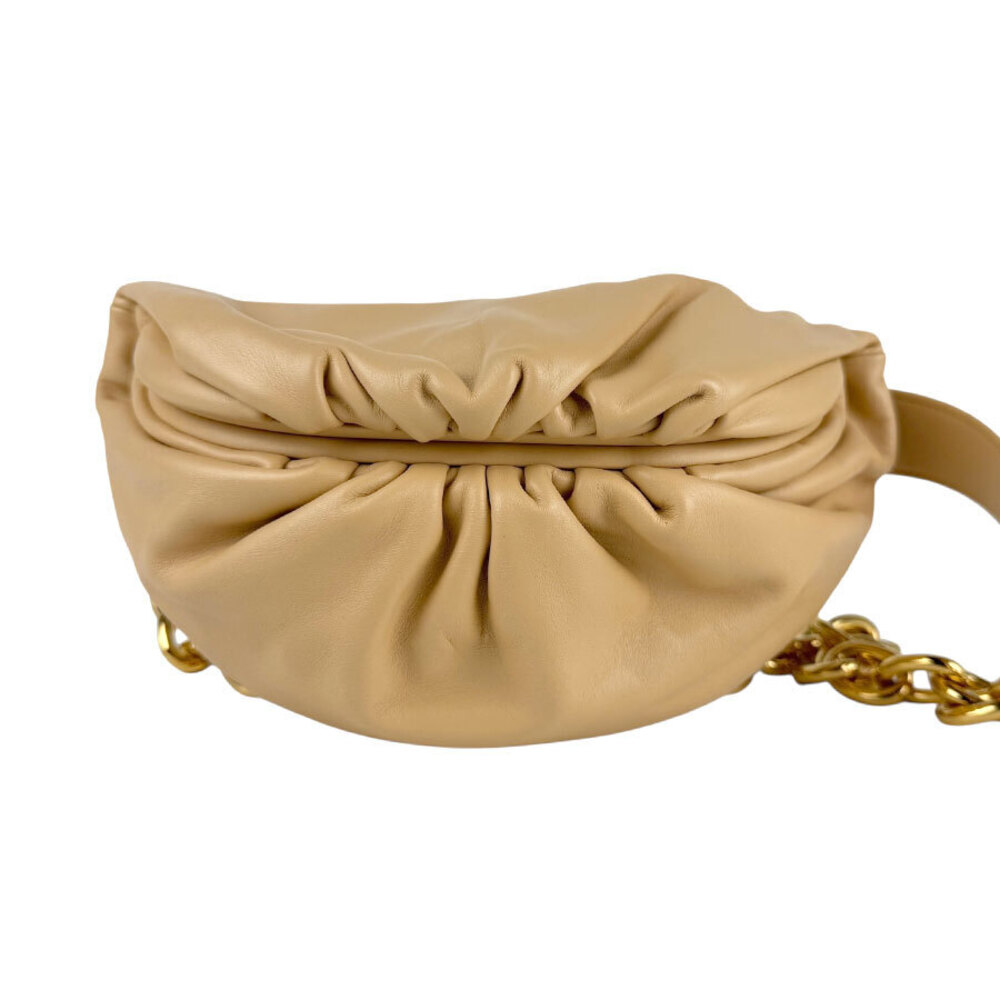 Bottega Veneta The Chain Pouch leather metal Beige Tan gold